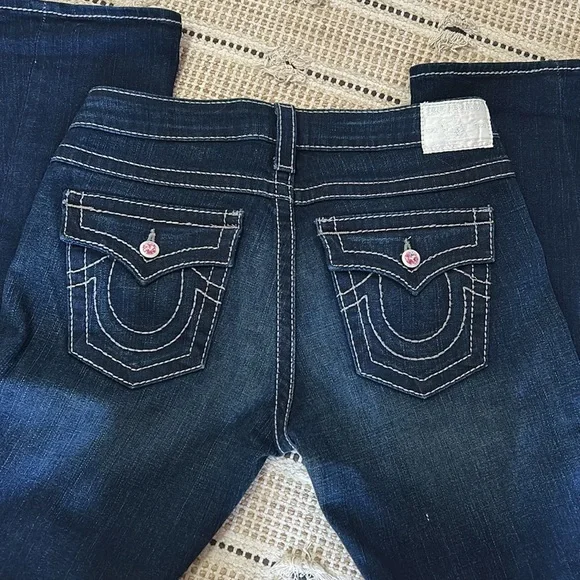True Religion Dark Blue Flare Jeans - Picture 8 of 12